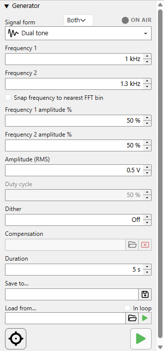 Generator in dual-tone mode